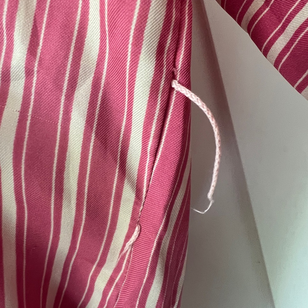 Christian Dior Pink and White Striped Robe Sz Medium - Picture 6 of 7